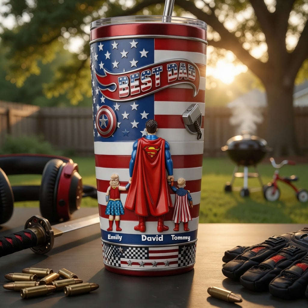 Personalized Best Dad Tumbler Custom Drinkware Gift for Father's Day