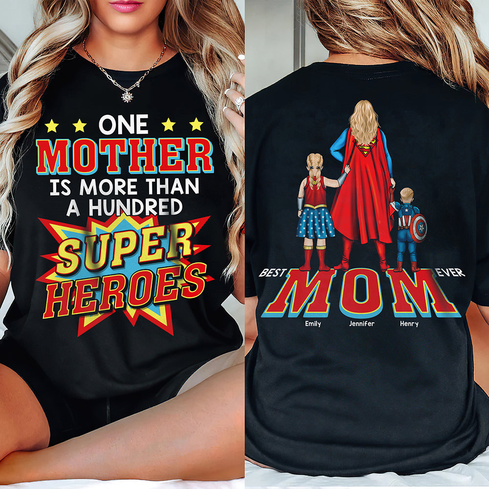 Personalized Superhero Shirt for Mom - Best Mom Ever Gift Cotton Apparel GradoCreations