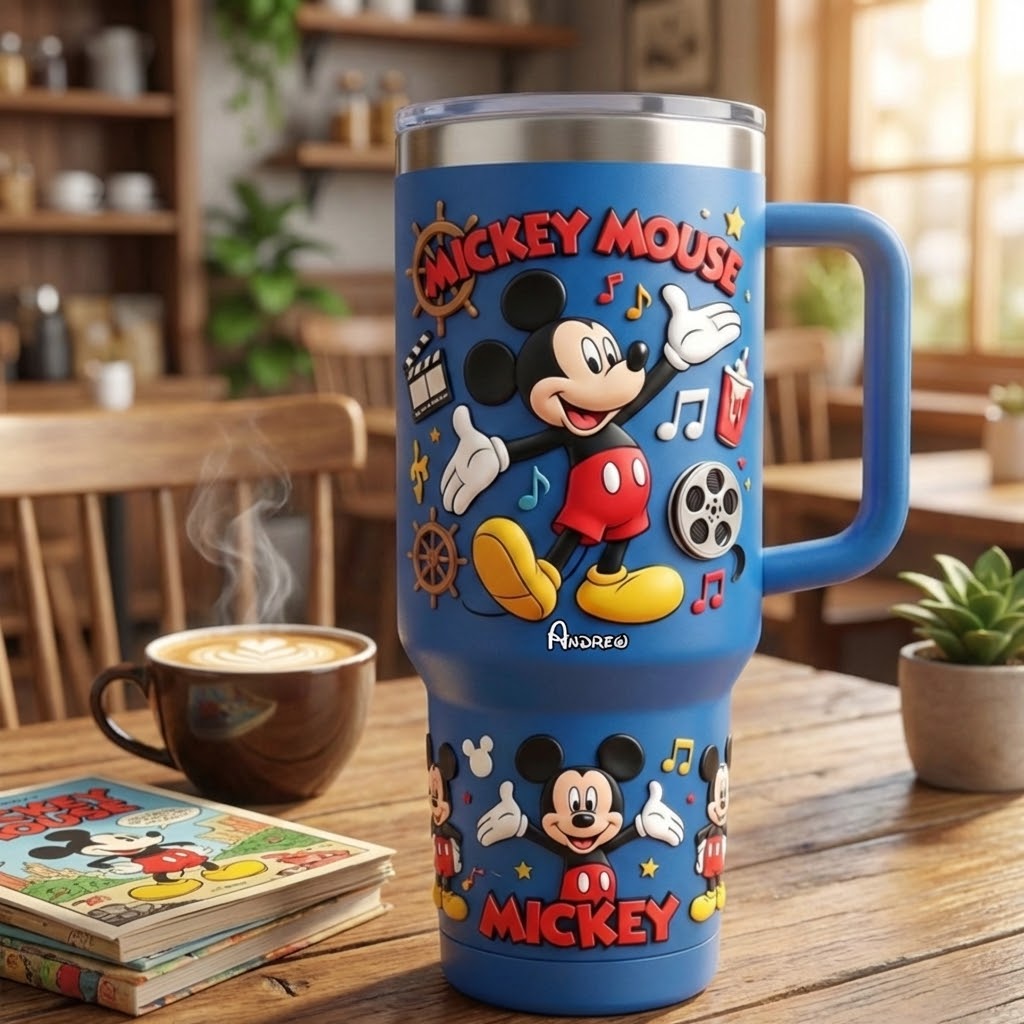 Personalized Mickey Mouse Tumbler Unique Gift for Movie Fans
