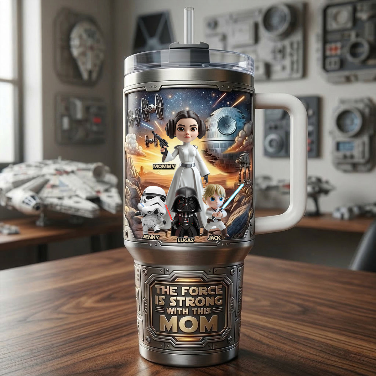 Personalized Star Wars Tumbler Cup Custom Name Gift for Mom