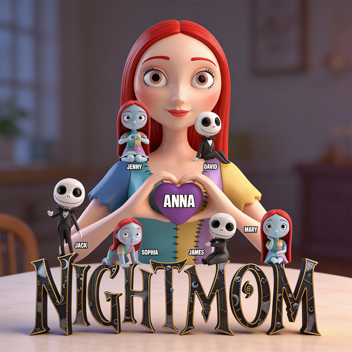 Personalized Spooky Nightmom Acrylic Plaque Gift for Mom