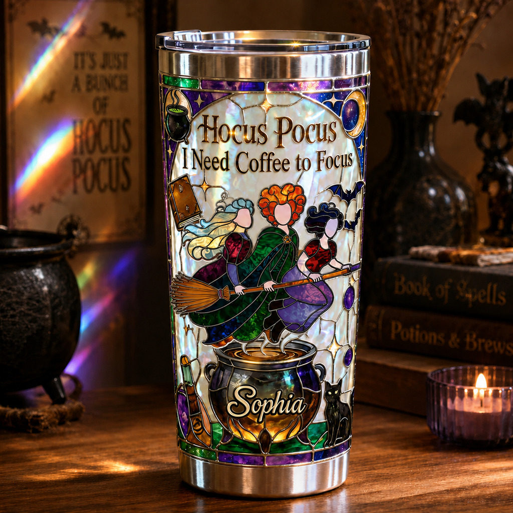 Personalized Halloween Tumbler Custom Name Hocus Pocus Gift for Her Tumbler GradoCreations