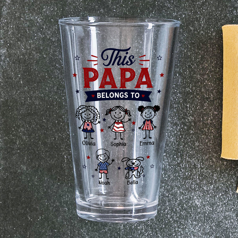 Personalized Beer Glass This Dad Belongs To Gift for Father HN590 - Print Beer Glass GradoCreations