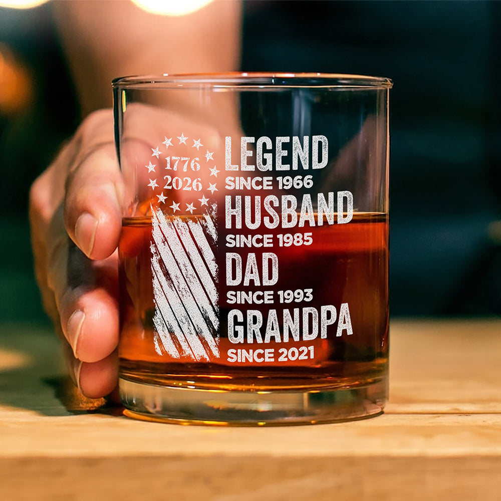 Personalized Engraved Rock Glass Custom Gift for Dad & Grandpa HN590 - Engraved Rock Glass GradoCreations