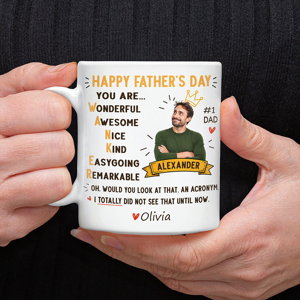 Personalized Dad Acronym Coffee Mug Funny Gift for Father's Day HN590 - mug GradoCreations