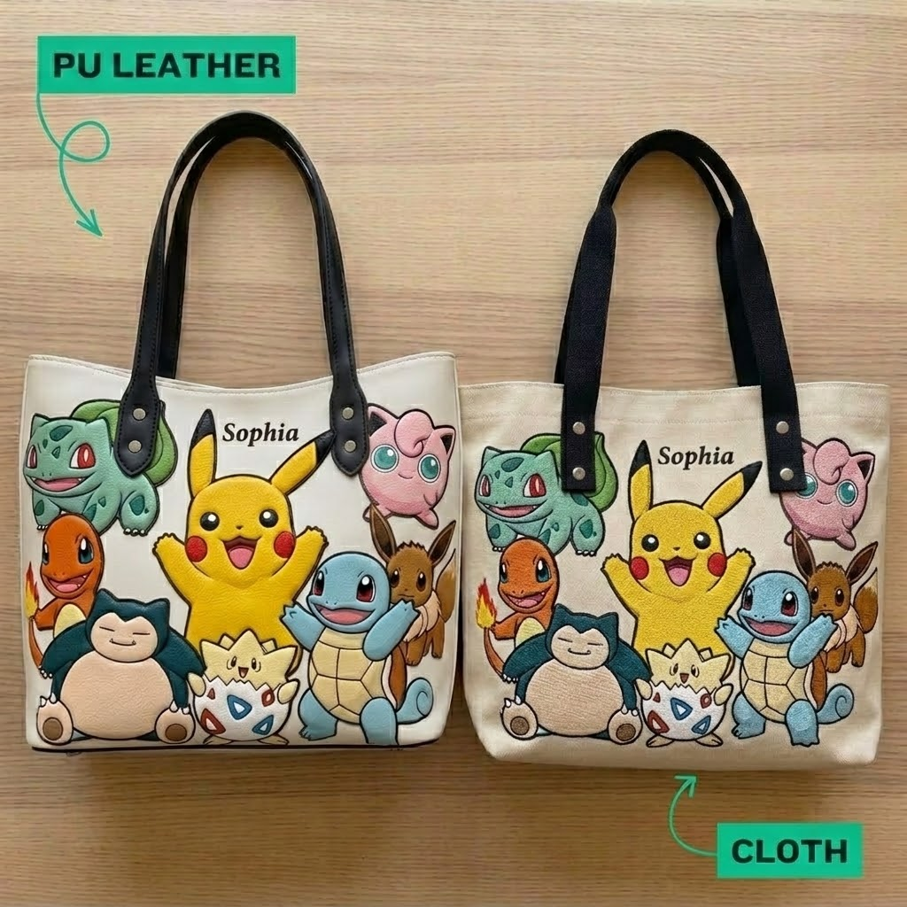 Personalized Movie Tote Bag with Cartoon Characters for Fans