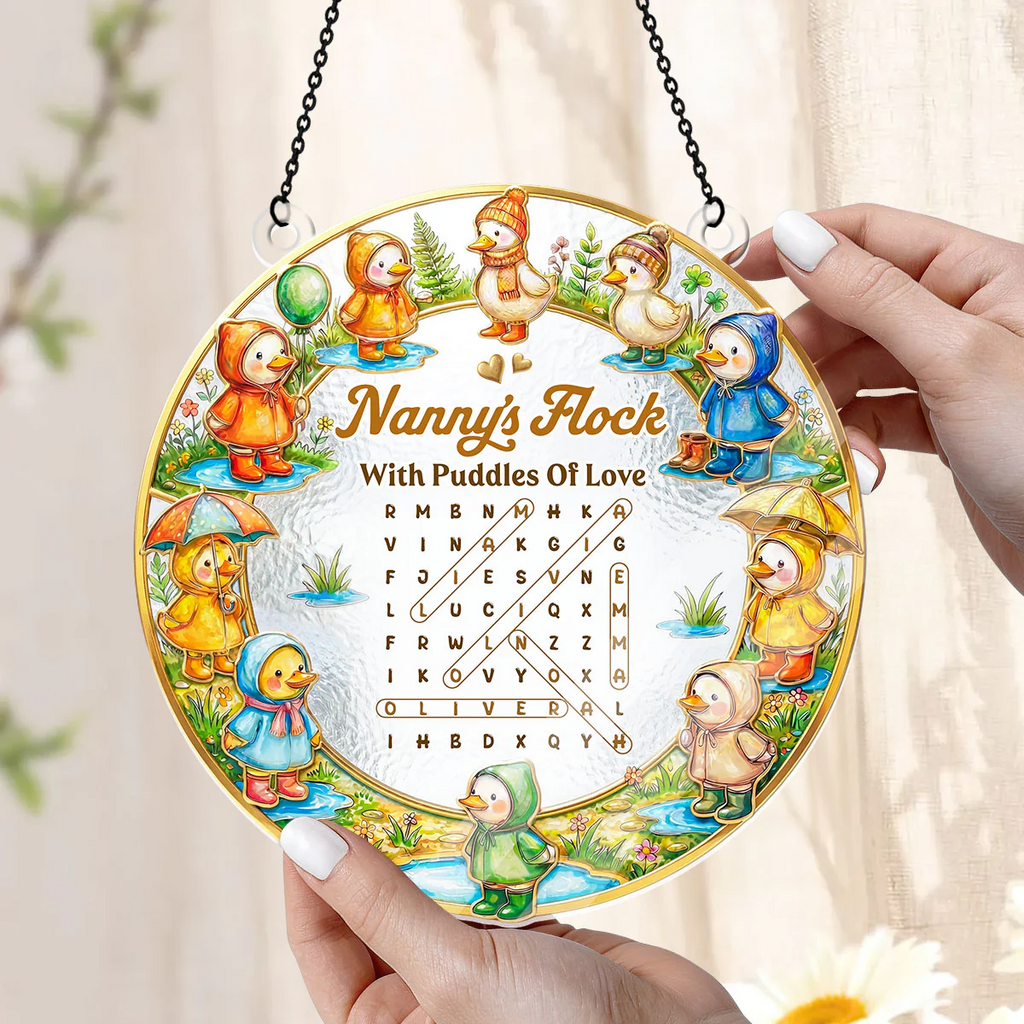 Personalized Acrylic Suncatcher Family Flock Gift for Mom, Grandma
