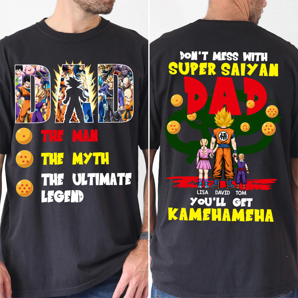Personalized Funny Super Saiyan Dad T-Shirt Gift for Father's Day