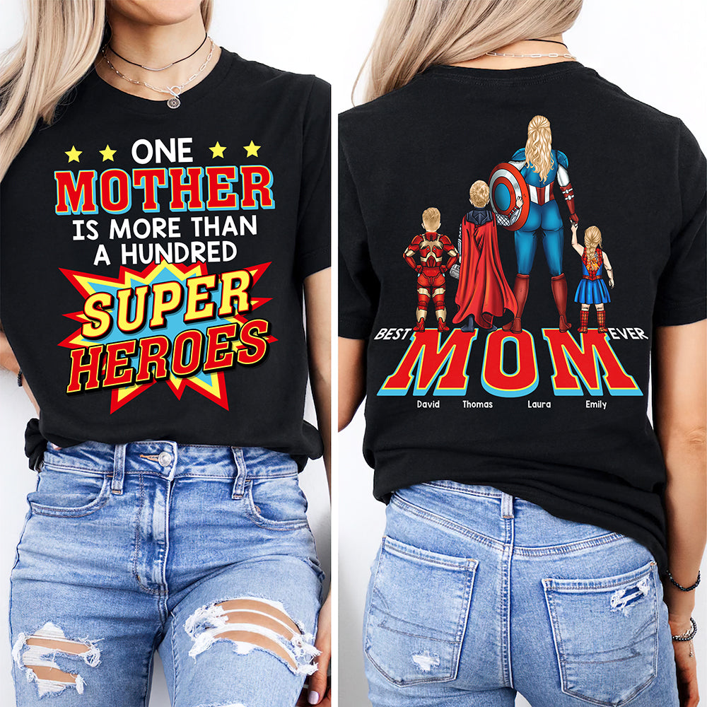 Personalized Superhero Shirt for Mom - Best Mom Ever Gift Cotton Apparel GradoCreations