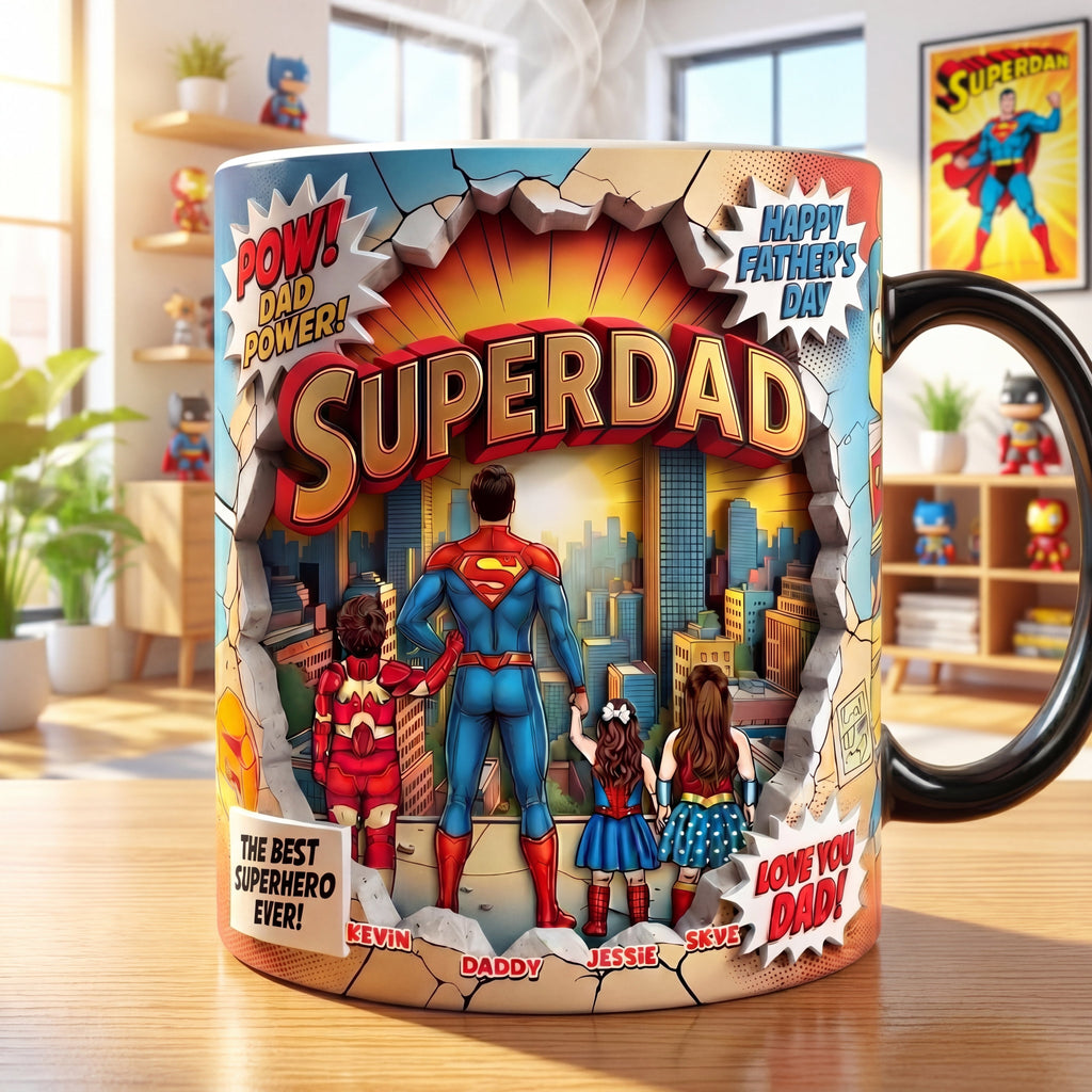 Personalized Color Changing Mug SuperDad Gift for Dad