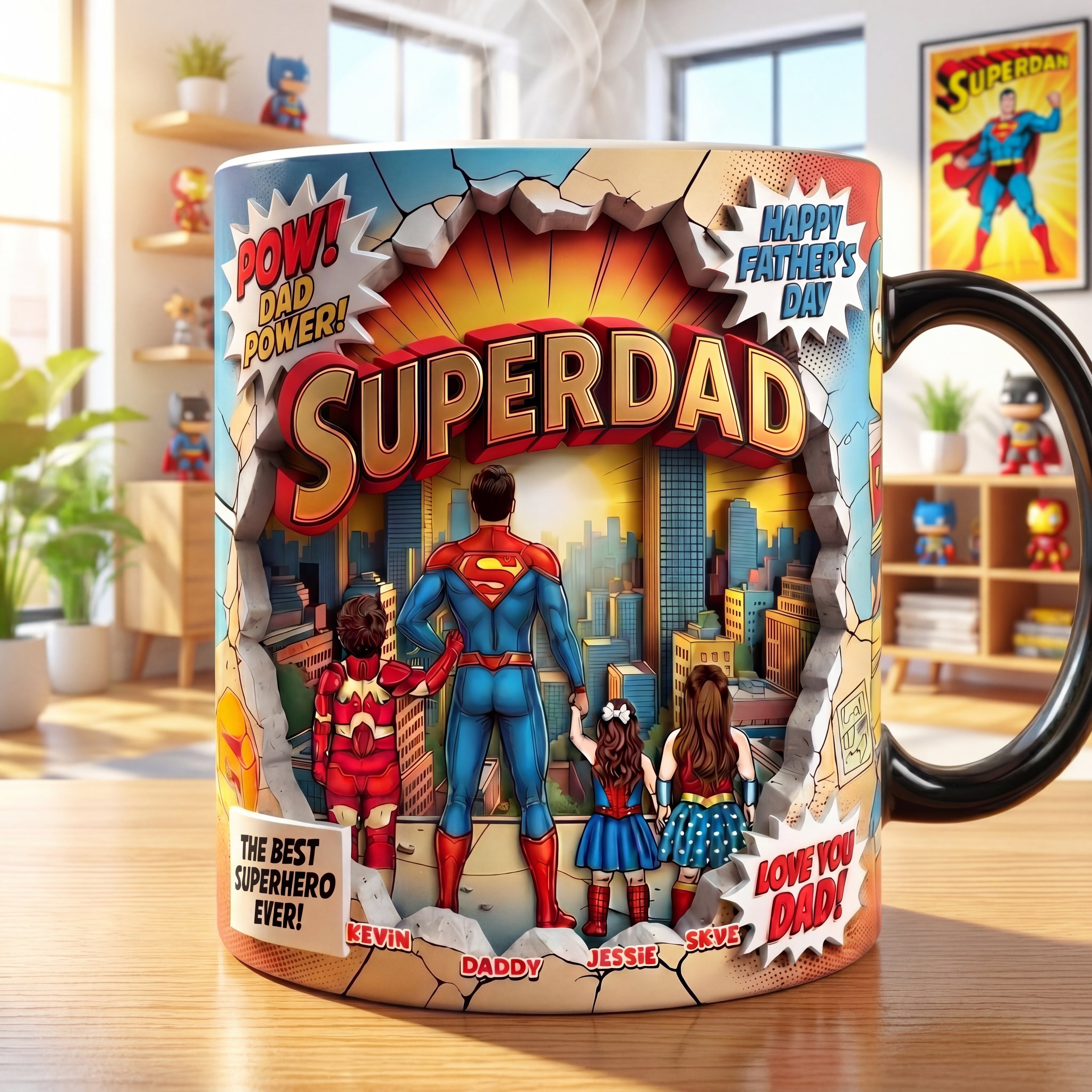 Personalized Color Changing Mug SuperDad Gift for Dad
