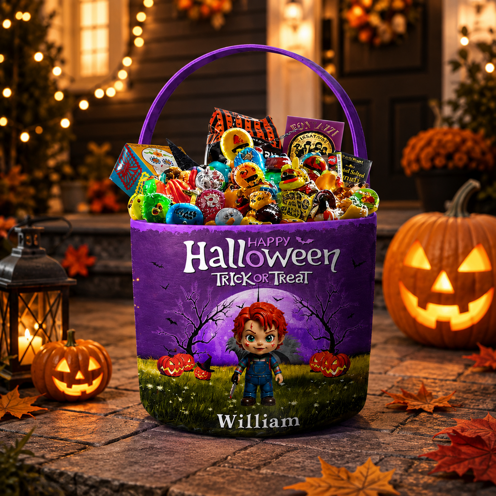 Personalized Halloween Spooky Basket Gift for Kids - Trick or Treat Basket GradoCreations