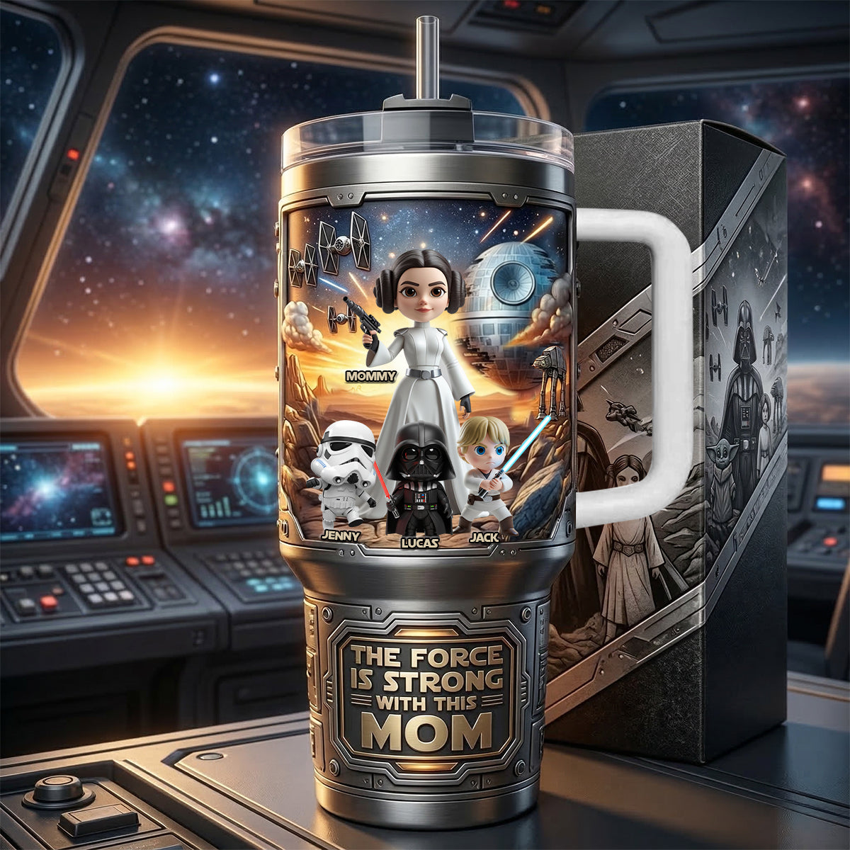 Personalized Star Wars Tumbler Cup Custom Name Gift for Mom