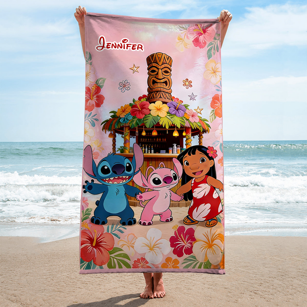 Personalized Beach Towel Custom Name Summer Fun Gift for Movie Fans
