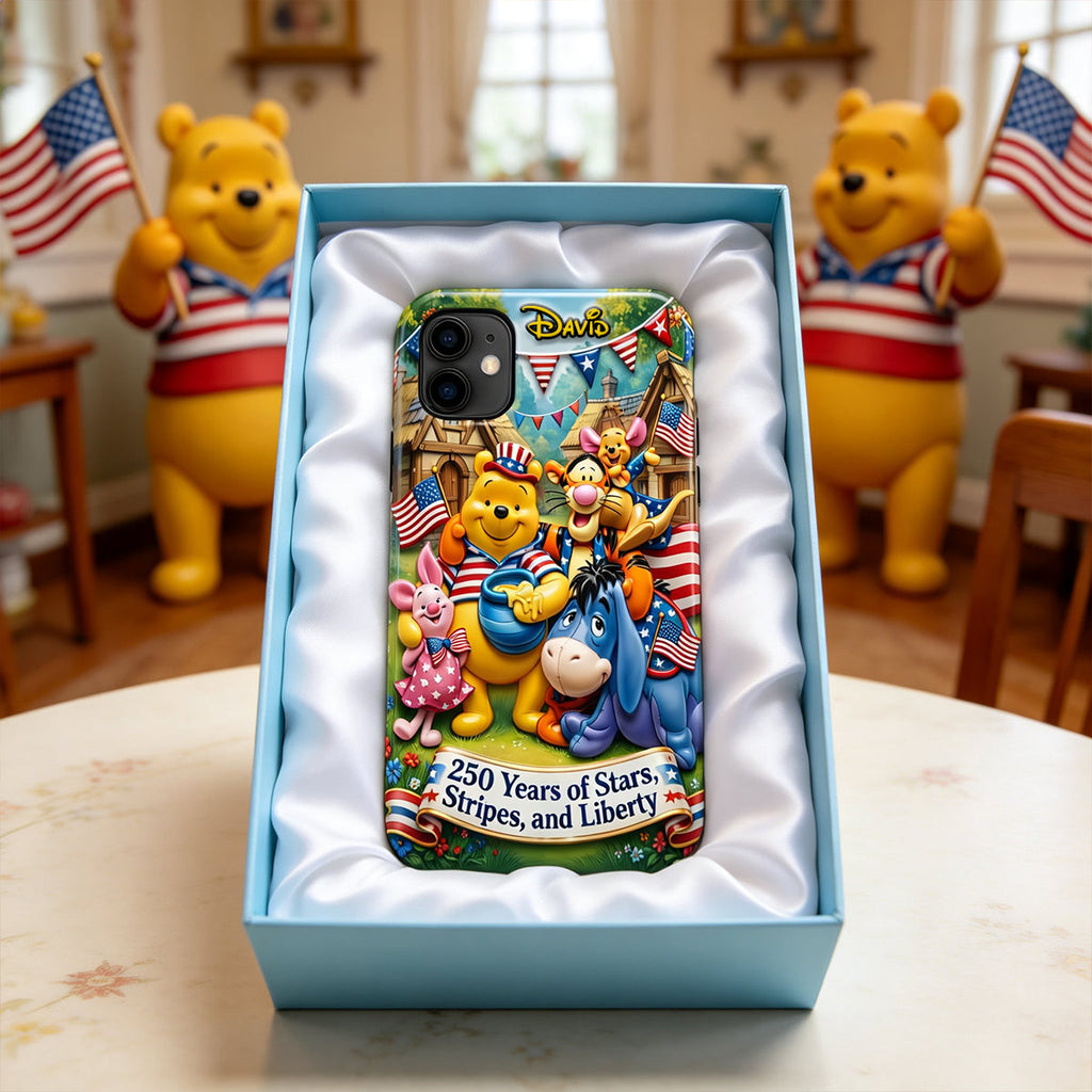 Personalized Honey Bear Phone Case Custom Name Gift for Patriots