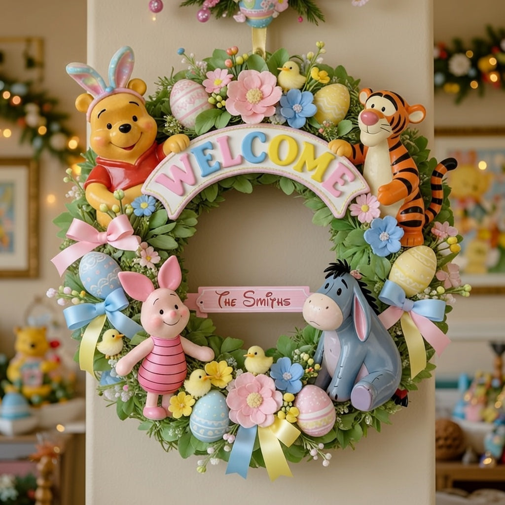Personalized Easter Wooden Sign Custom Family Home Decor