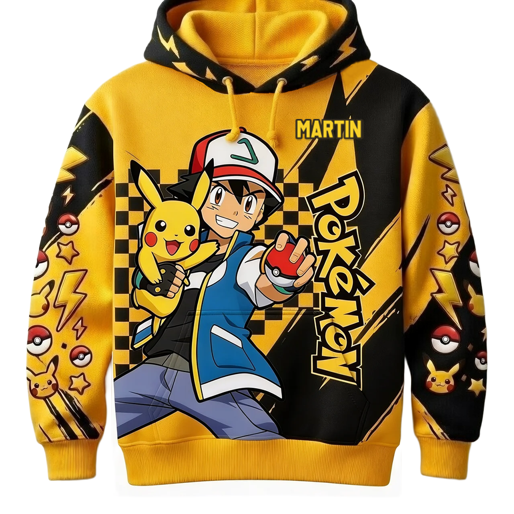 Personalized Pokémon AOP Shirt Custom Name Gift for Movie Fans