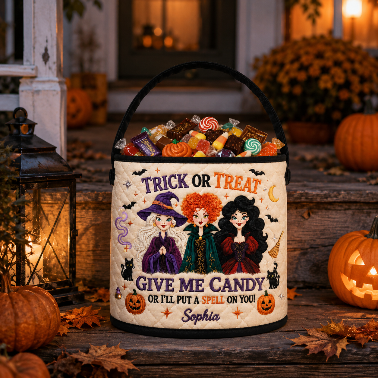 Personalized Halloween Spooky Basket Trick Or Treat Gift for Her Basket GradoCreations