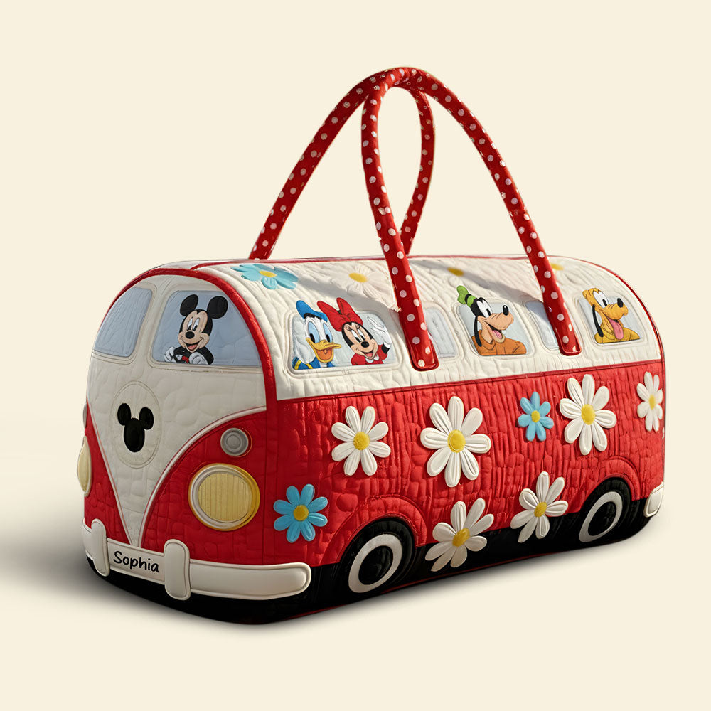 Personalized Quilted Duffle Bag with Cute Characters - Unique Gift for Movie Fans