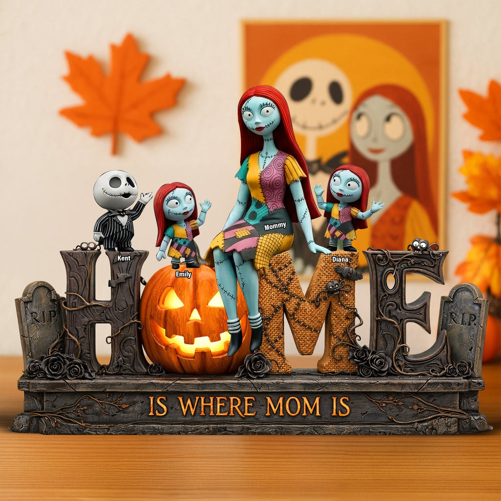 Personalized Spooky Acrylic Plaque Home Is Where Mom Is Gift for Movie Fans