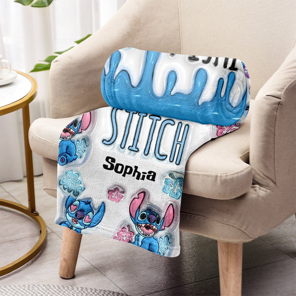 Personalized Blanket Just A Girl Who Loves Stitch Gift for Movie Fans