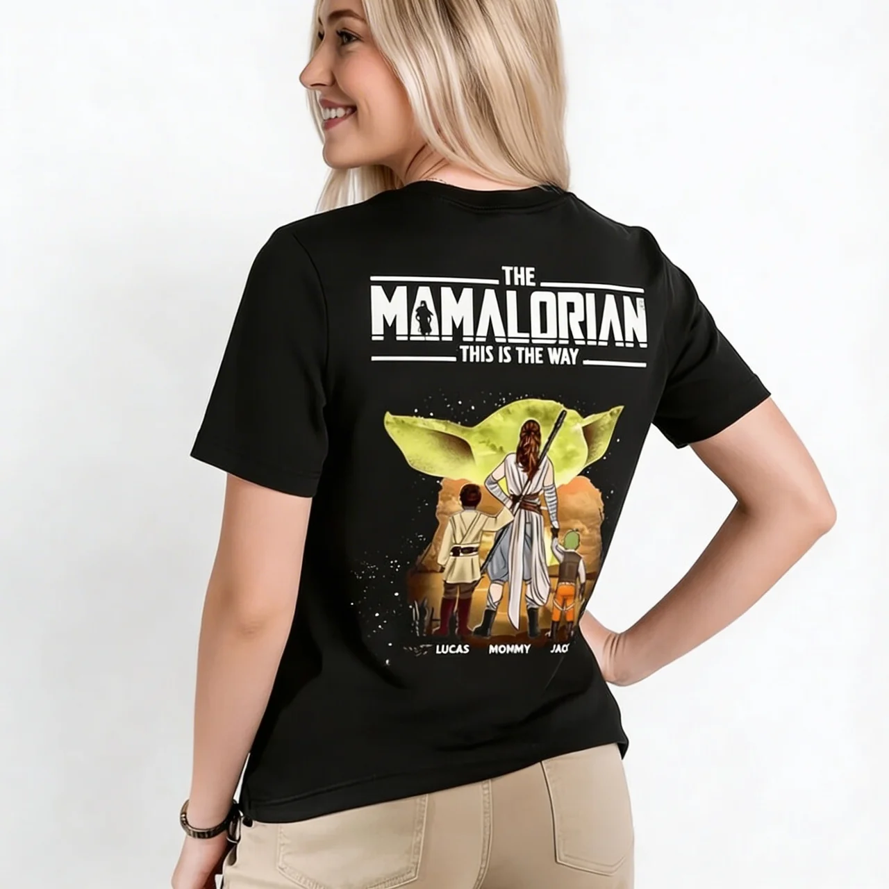 Personalized Momalorian Shirt Custom Name Gift for Mom Cotton Apparel GradoCreations