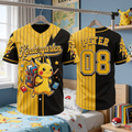 Personalized Pikachu Baseball Jersey Custom Name Gift for Kids Kid Baseball Jersey GradoCreations