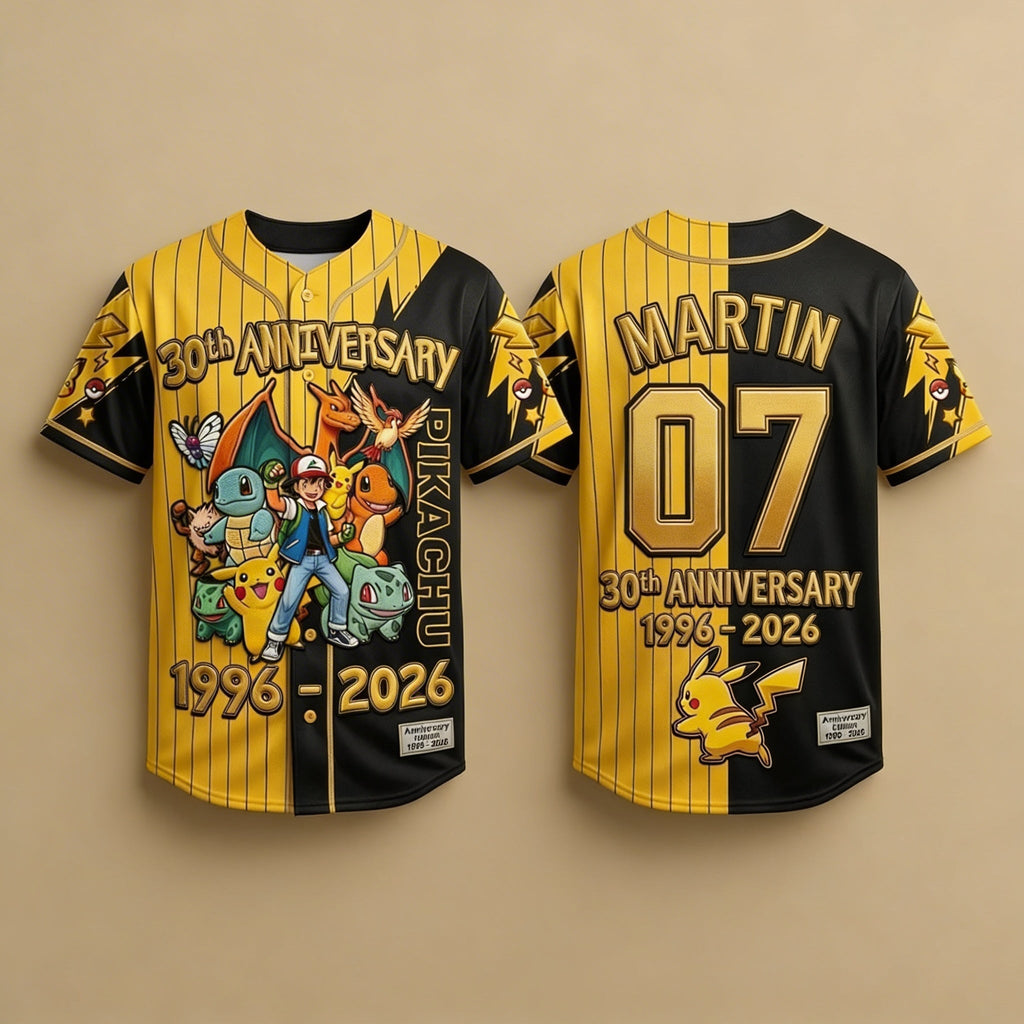 Personalized 30th Anniversary Baseball Jersey for Kids & Adults - Unique Gift for Movie Fans