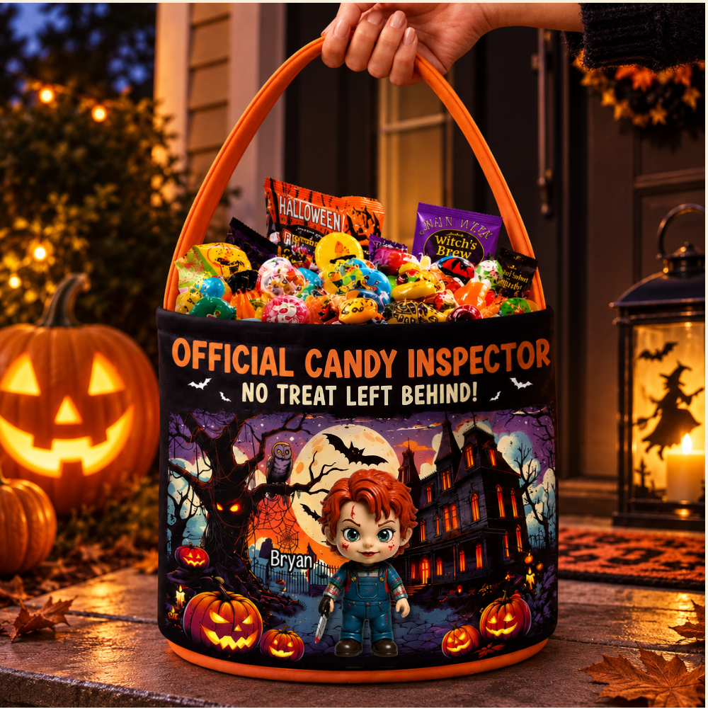 Personalized Halloween Candy Inspector Basket for Kids - Spooky Gift Basket GradoCreations