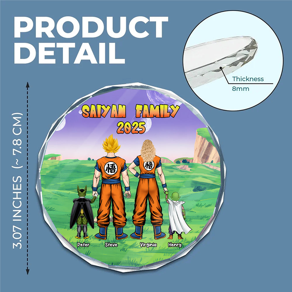 Personalized Saiyan Family Glass Ornament Custom Name Gift