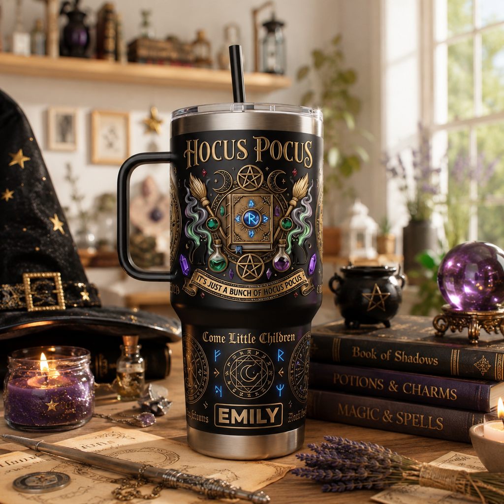 Personalized Hocus Pocus Spellbook Tumbler Halloween Gift for Her Tumbler GradoCreations