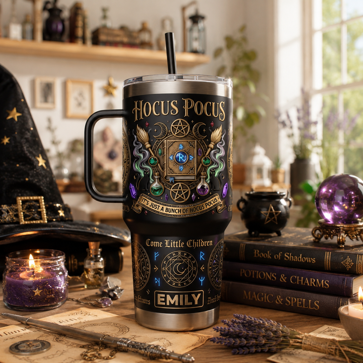 Personalized Hocus Pocus Spellbook Tumbler Halloween Gift for Her Tumbler GradoCreations