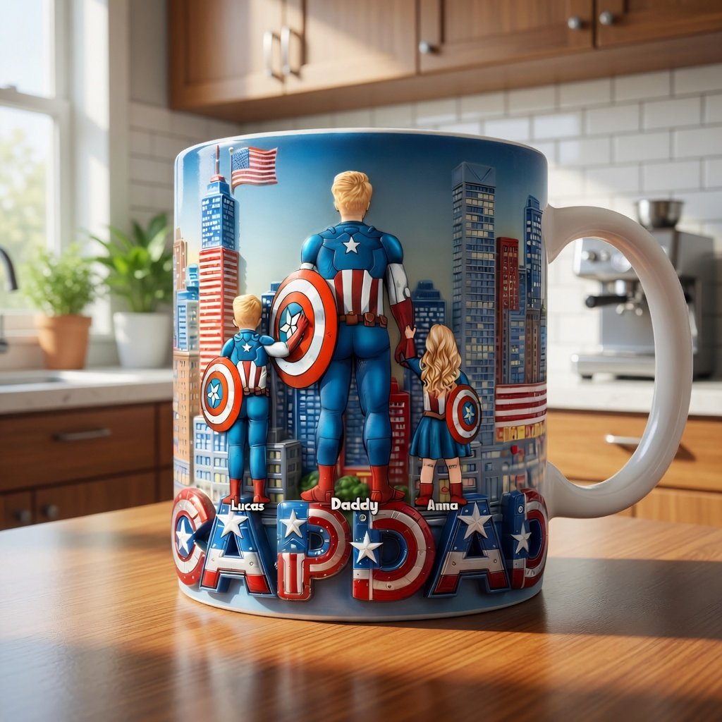 Personalized Hero Dad Mug Unique Gift for Father's Day