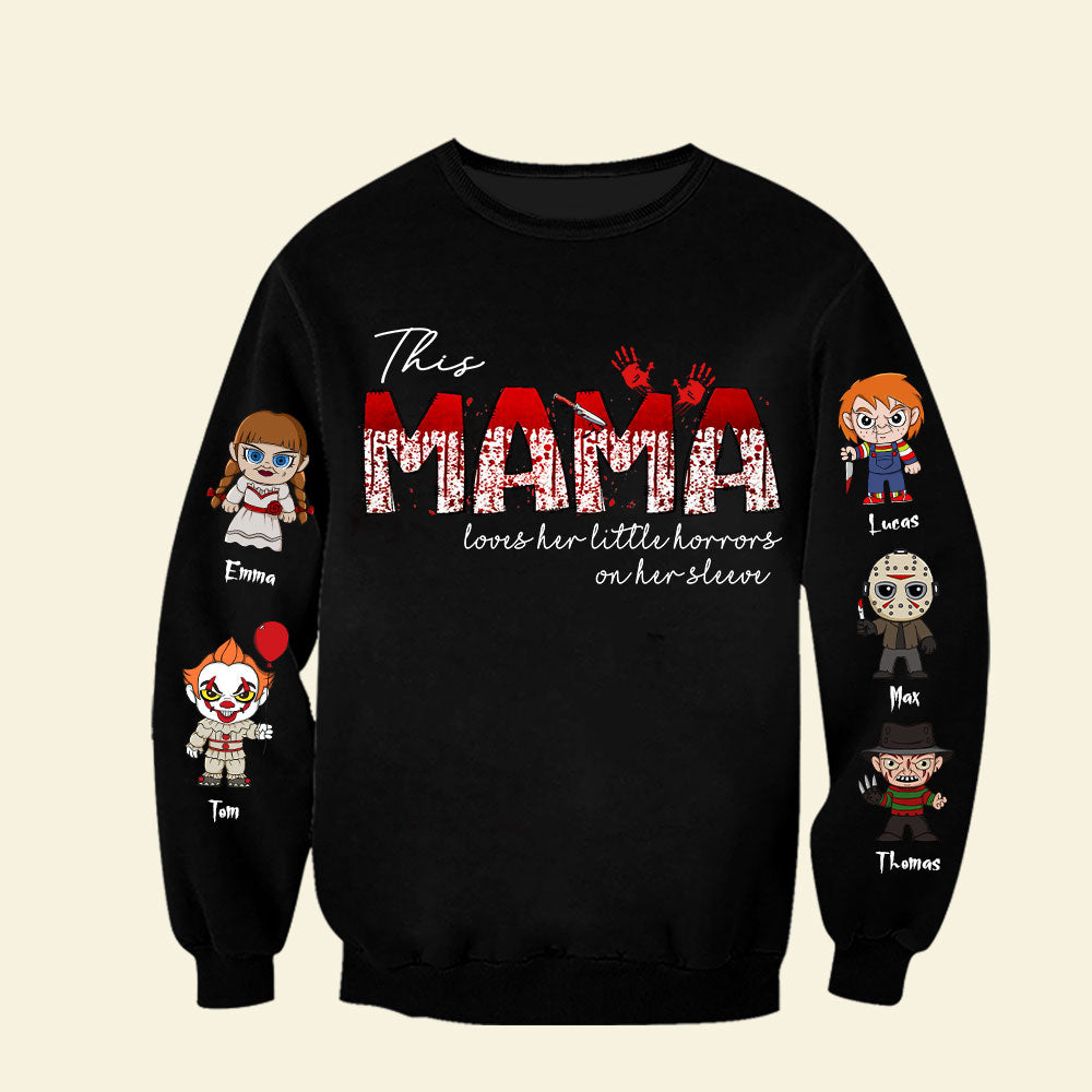 Personalized Halloween Sweatshirt for Mom with Kids' Names