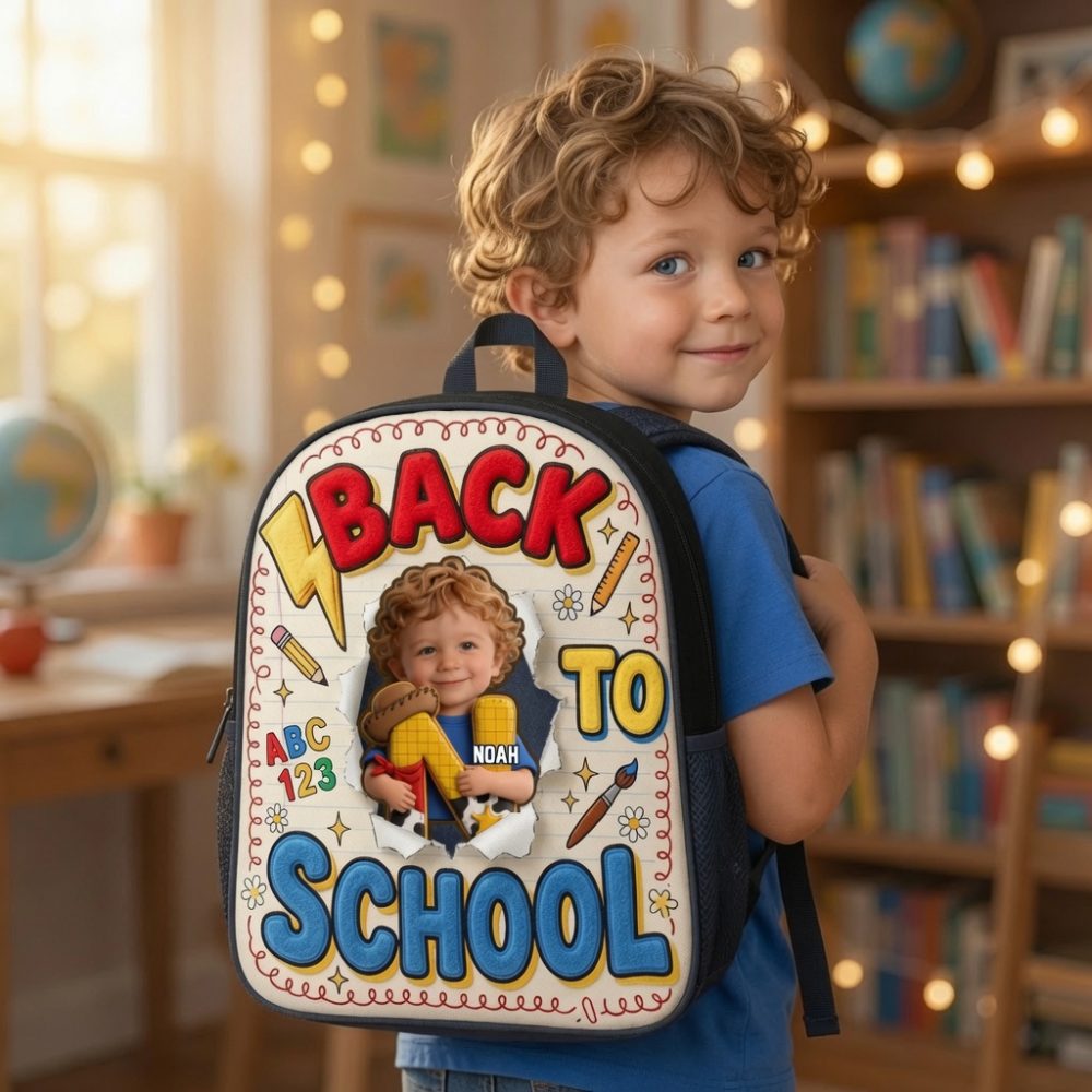 Personalized Kids Backpack with Custom Photo - Back to School Gift School Backpack GradoCreations