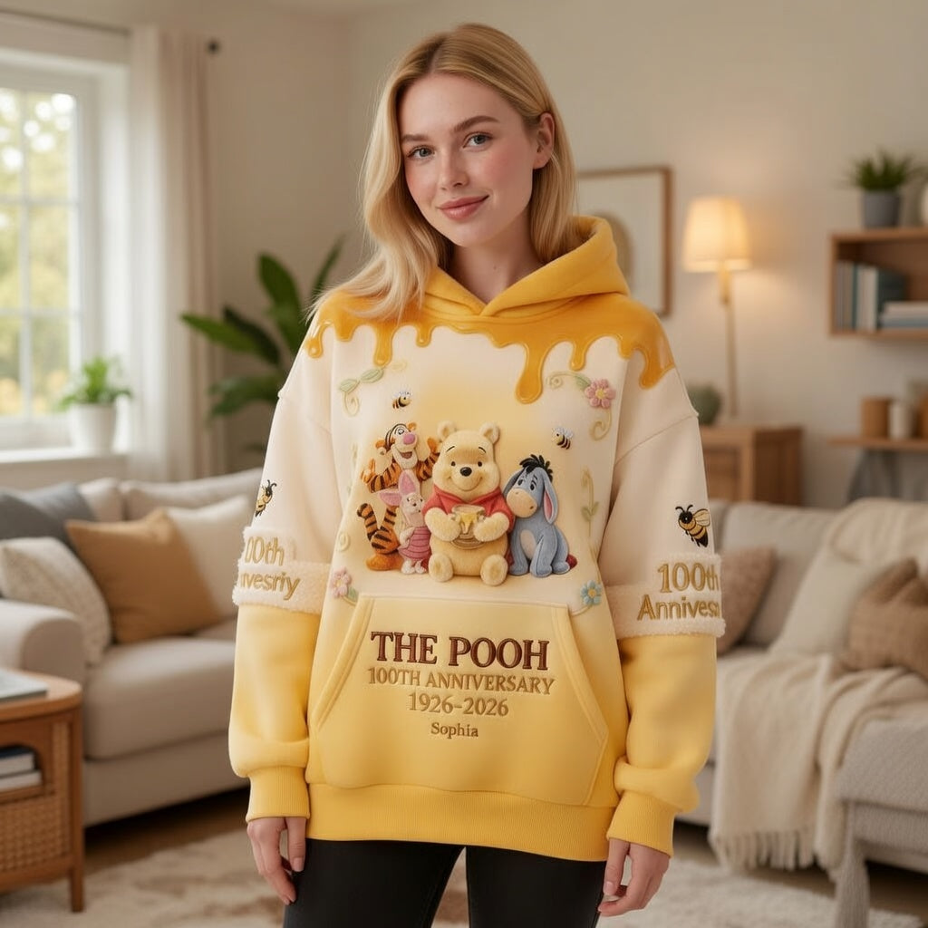Personalized 100th Anniversary Shirt for Pooh Fans | Custom All Over Print Gift