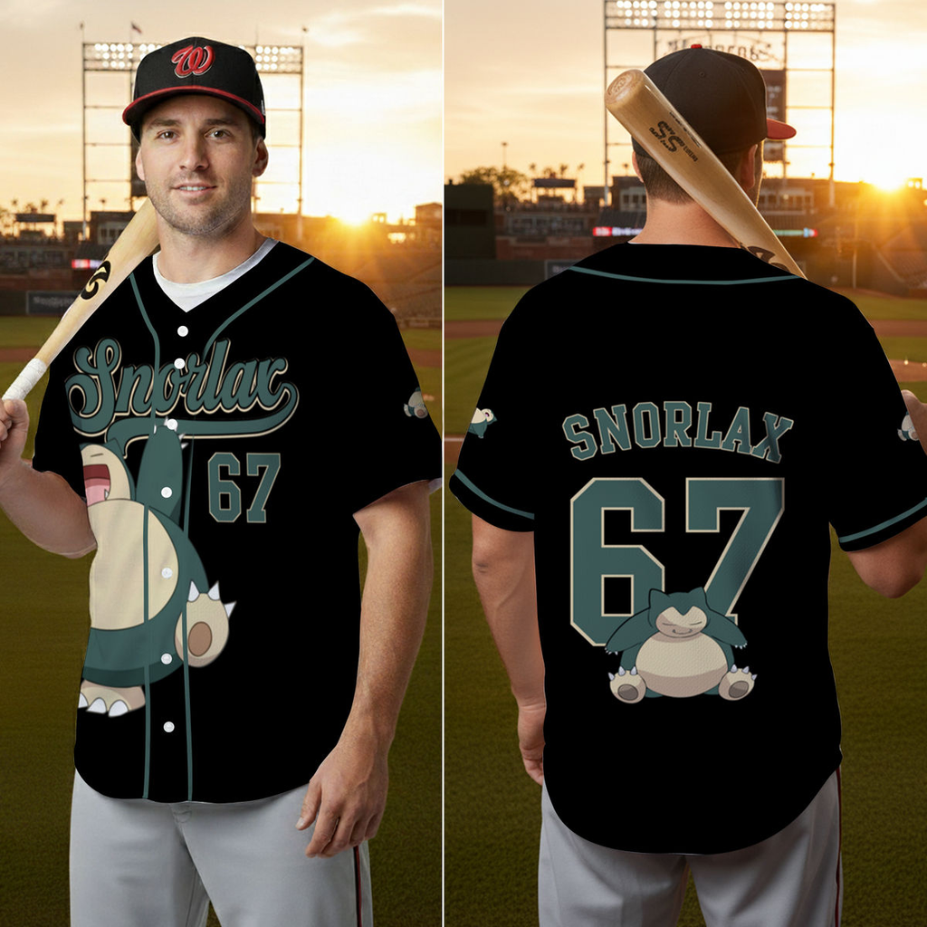 Personalized Baseball Jersey with Pikachu for Kids and Adults - Custom Gift for Movie Fans