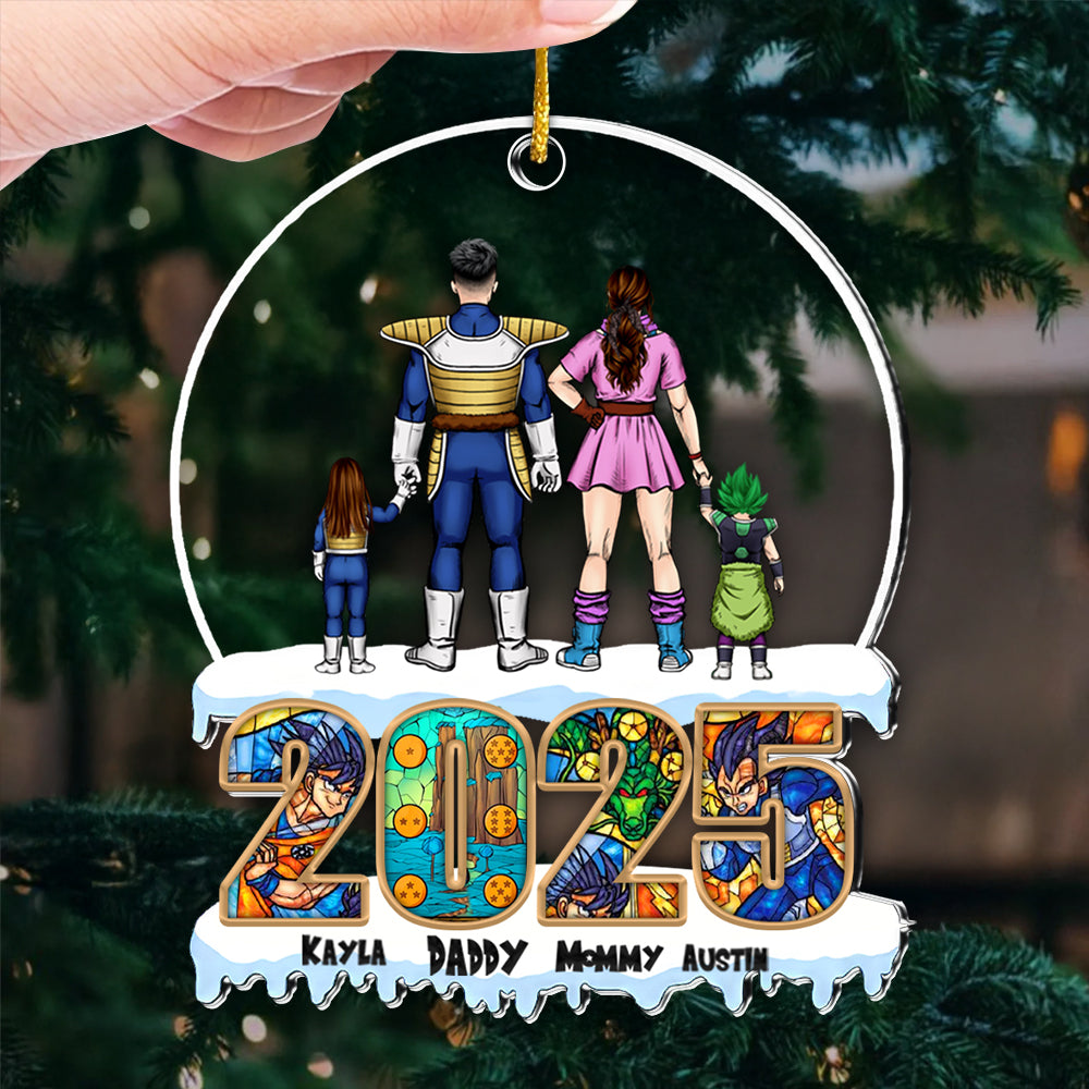 Personalized Super Saiyan Family Ornament 2025 Gift for Family