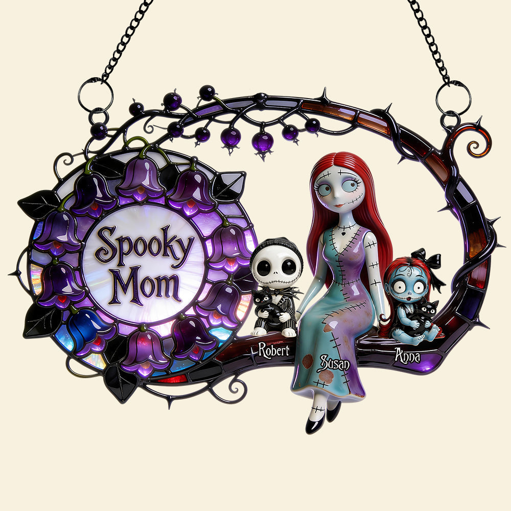 Personalized Spooky Mom Suncatcher Gift for Movie Fans
