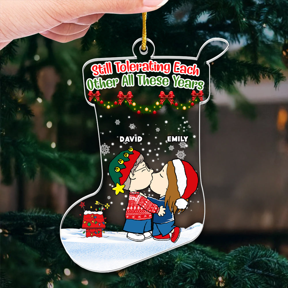 Personalized Acrylic Christmas Ornament for Couples - Humorous Gift