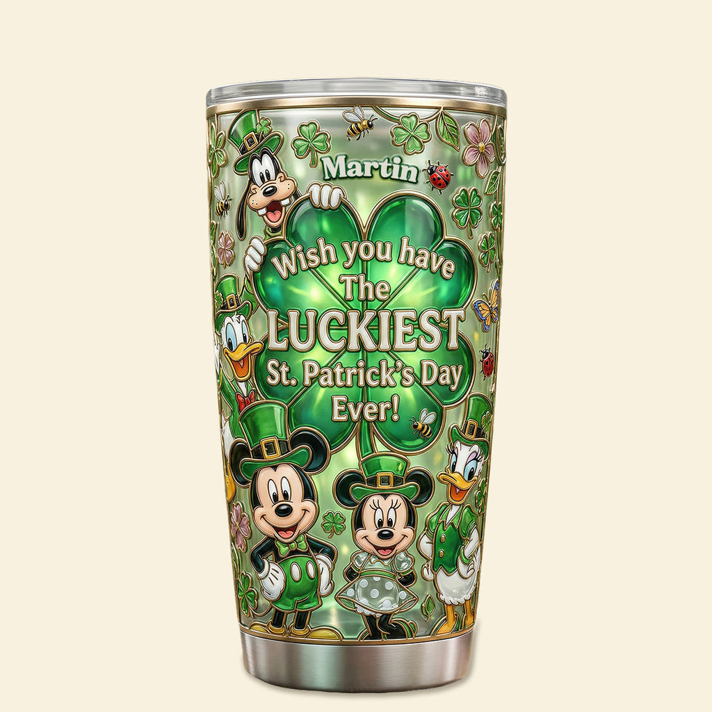 Personalized St. Patrick's Day Tumbler with Lucky Design Gift for Movie Fans