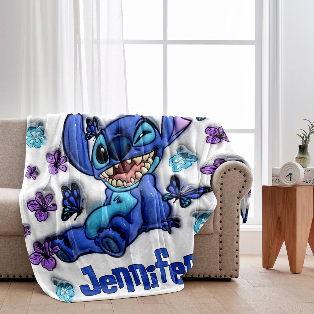 Personalized Disney Character Blanket with Custom Name for Kids