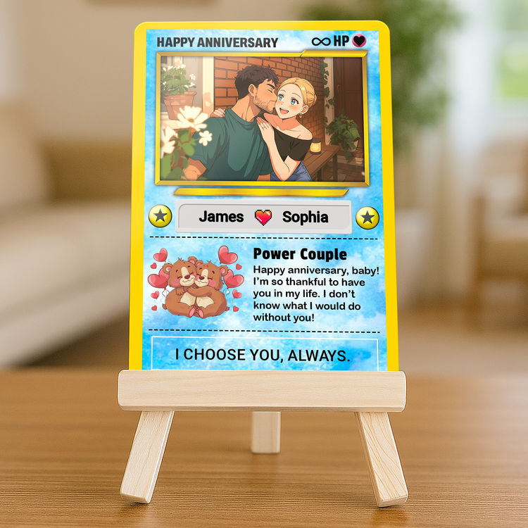 Personalized Metal Anniversary Card Custom Photo Art Gift for Couple