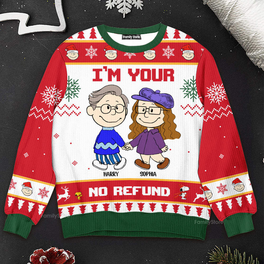 Funny Personalized Ugly Sweater for Couples Gift - Holiday Humor