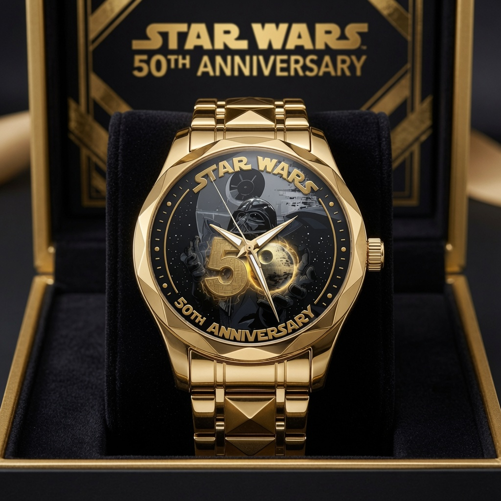 Personalized Star Wars 50th Anniversary Men's Wrist Watch Gift for Him Men's Wrist Watch GradoCreations