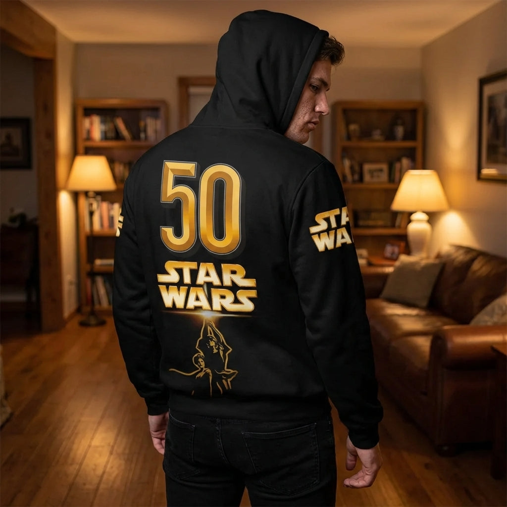 Personalized 50th Anniversary Star Wars AOP Shirt Gift for Movie Fans