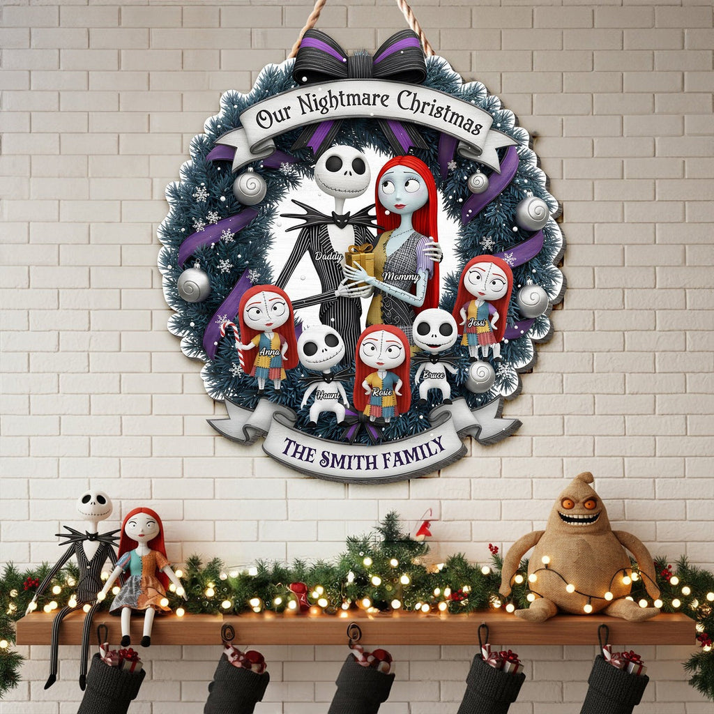 Personalized Spooky Family Wooden Sign Custom Decor Gift for Christmas