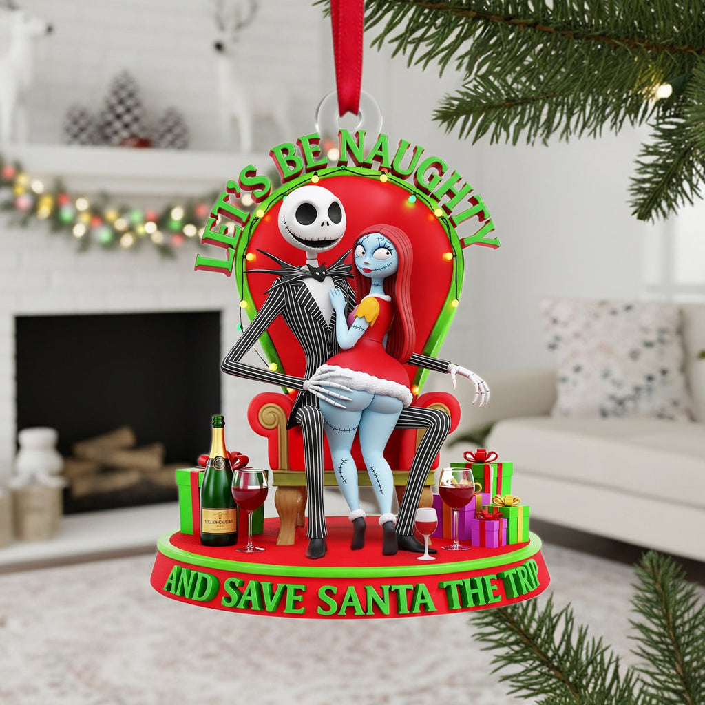 Personalized Christmas Acrylic Ornament for Couples - Let's Be Naughty Gift
