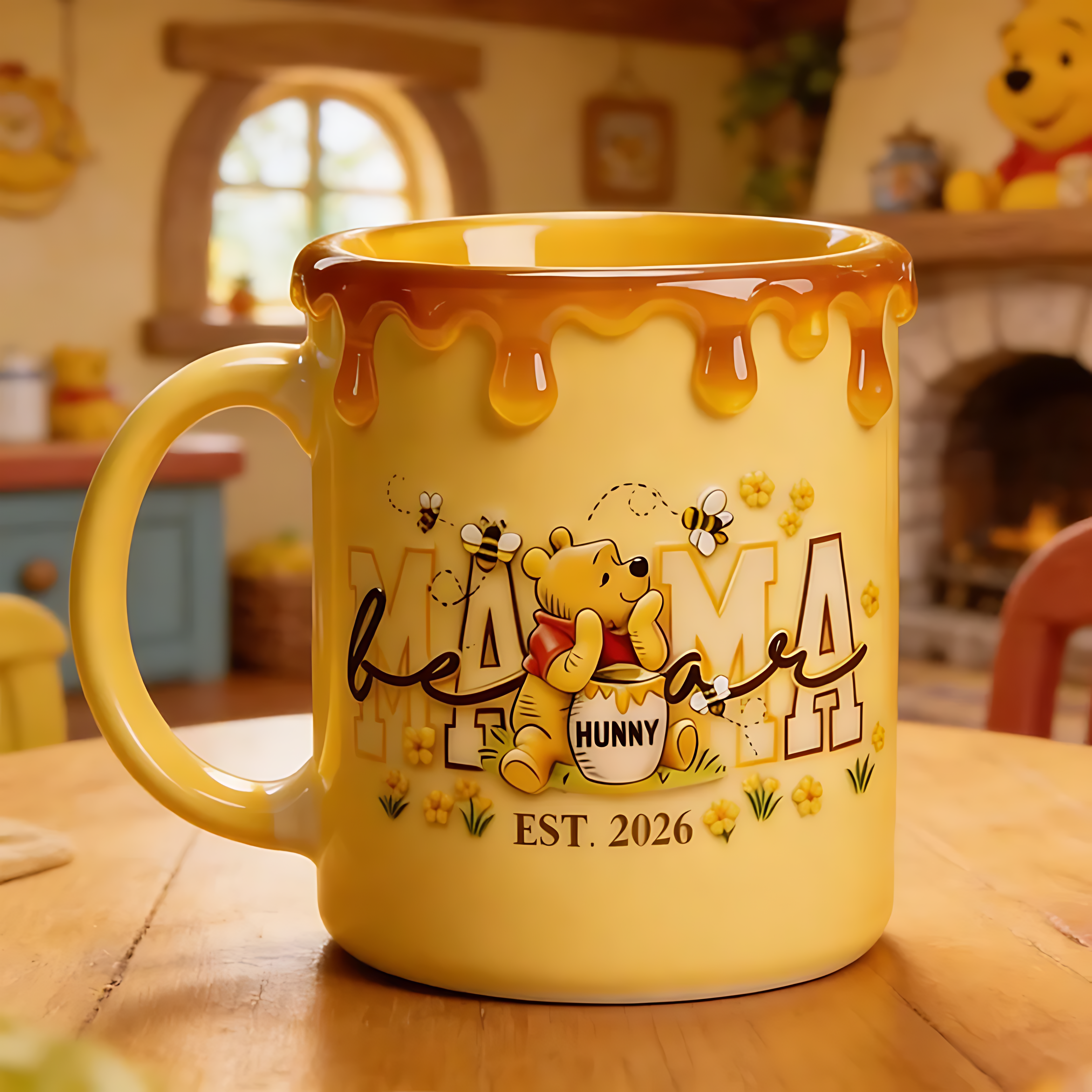 Personalized Honey Bear Accent Mug Best Mama Ever Gift for Mom