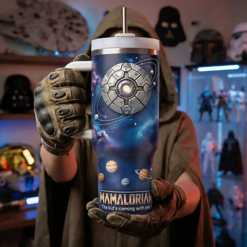 Personalized Mamalorian Tumbler Gift for Mom | Unique Space Design Tumbler GradoCreations